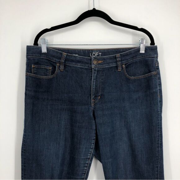 Loft Curvy Crop Jeans Dark Wash Size 12 - Picture 3 of 9
